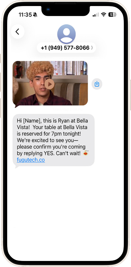 Fugu mobile message screen
